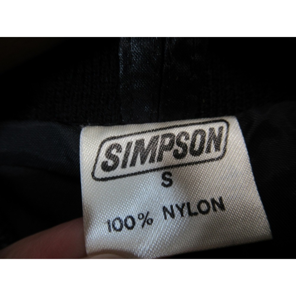 Vintage Simpson Racing Nylon Jacket Small Black Cafe Racer Embroidered Patch - Picture 6 of 8